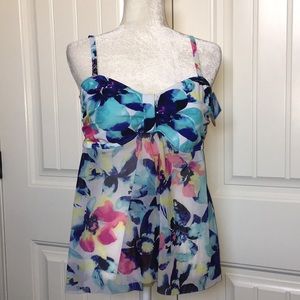 NWT Women’s Mesh Flyaway Tankini Top, Swimwear, 16